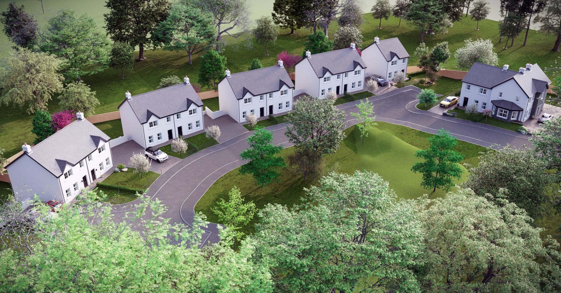 Aerial render of the Ryehill site